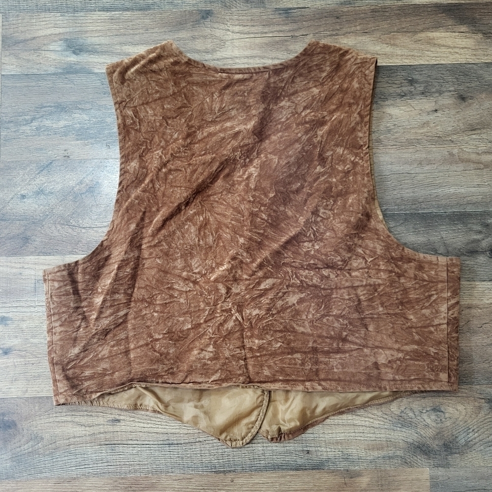 Vintage Women's Stonebridge Brown Faux Suede Buttondown Vest Size 16 - Picture 8 of 8
